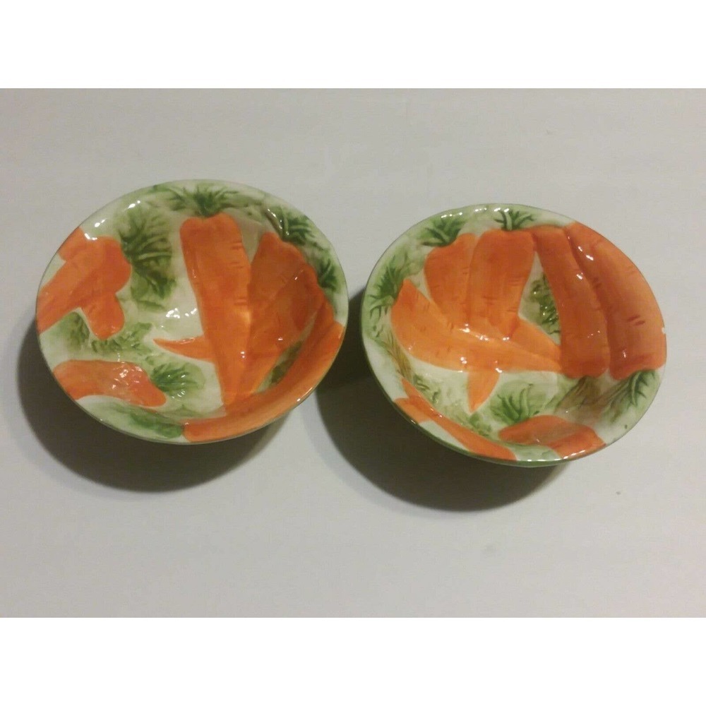 Carrot Ceramic Bowls Set of 2‎ ~ Easter